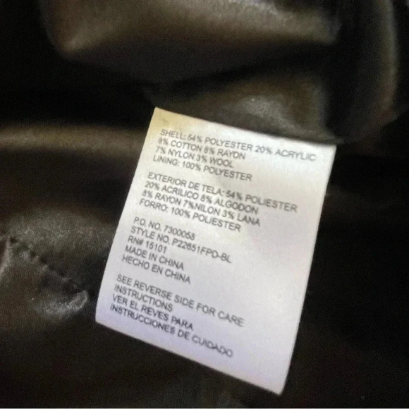 Pink Envelope Plaid Hooded Button Down Black and White Peacoat Junior’s Large - Picture 8 of 13